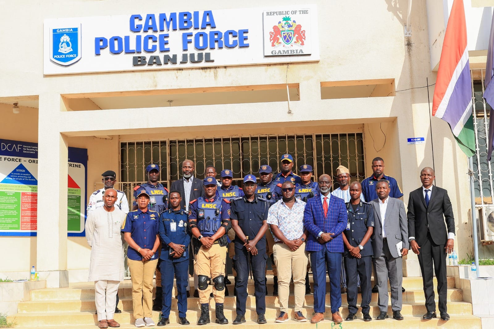 THE GAMBIANPOLICE COMMENDED SANWOOLU ON SECURITY COLLABORATION WITH LNSA AND THE GAMBIAN POLICE FORCE..